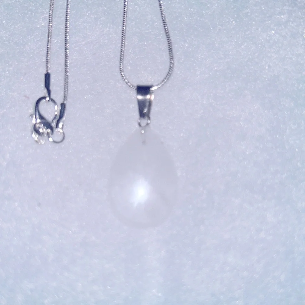 Boho hippie Quartz Crystal Sterling Silver 16” Necklace